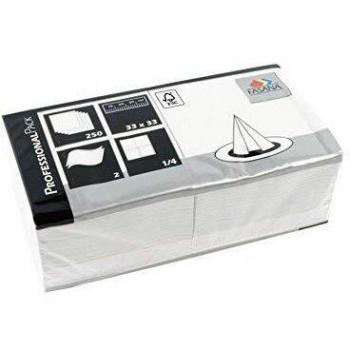 Servilleta de papel blanca 2 capas 33x33 cm - Lote de 1500 unidades