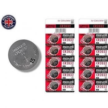 10 x Maxell CR2032 3 V batería de litio pilas de botón moneda