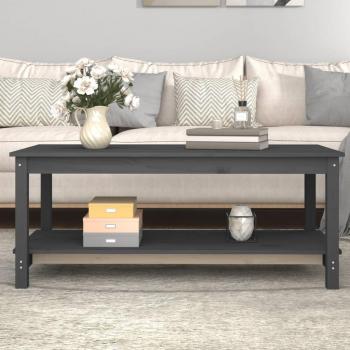 Mesa baja de madera maciza de pino gris 110x55x45 cm