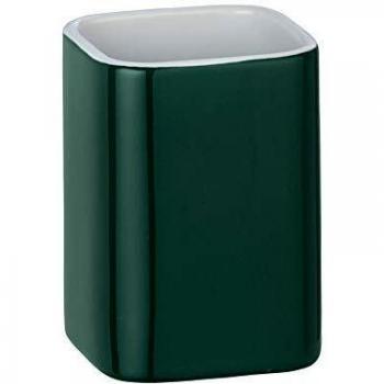 Portavasos para Cepillos de Dientes Elmo, Cerámica Verde, 6.5 x 9 x 6.5 cm - Wenko