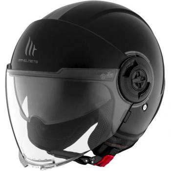 Casco Jet MT Helmets Viale SV S Doble Pantalla Negro Brillante M