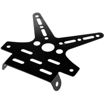 Soporte Ajustable de Matrículas Aleación de Aluminio Montaje en Motocicleta - Negro