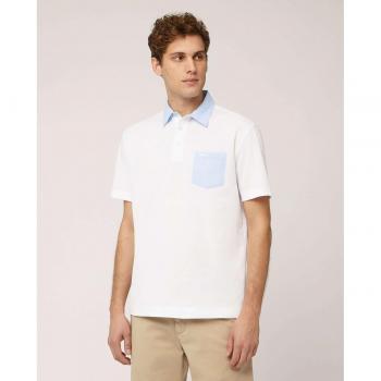 Harmont & Blaine Men's Polo with Contrast Pocket, White, Size: XL