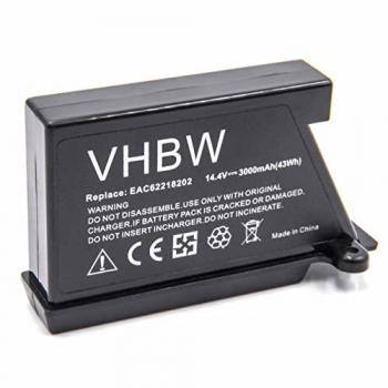 Batería recargable compatible con LG Hom-Bot VR5907KL, VR5907LM, VR5908KL, VR5908LM (3000 mAh, 14.4 V, Li-Ion) - Vhb