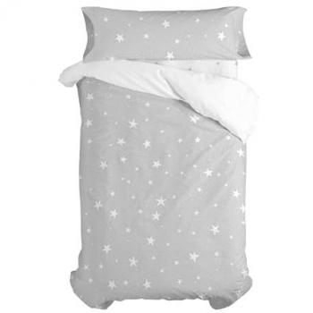 Juego Nórdico Estrellado 2 Piezas Gris 100% Algodón Calidad 150 TC Cama 105