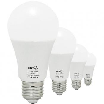 Bombilla LED Esférica Casquillo E27, 12 W, Equivalencia 100 W, Blanco Cálido 3000K, 960 Lúmenes, No Regulable, Pack de 4 Unidades