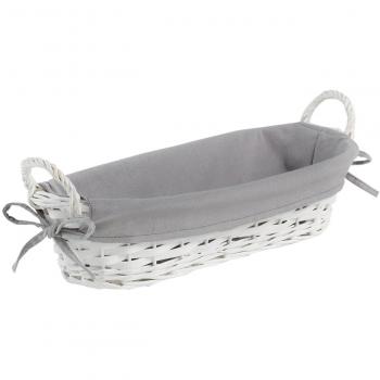 Panera de mimbre para el hogar Charme et Douceur, color gris 3002796 Home Vichy, de madera, 17 x 42 x 9 cm