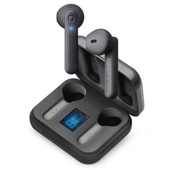 Auriculares True Wireless Stereo SBS Twin Hop con Custodia y Pantalla LCD Negra