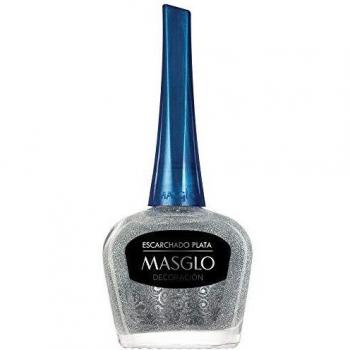 MASGLO PLUS/RESTO Esmalte Decoracion ESCARCHADO Plata 13,5ML