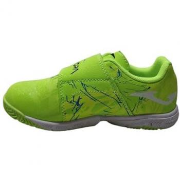 Zapatillas de Fútbol Sala Joma Super Copa Jr para Niño - Color Amarillo Fosforito - Cierre de Velcro - Estilo Deportivo - Modelo SCJW2409INV