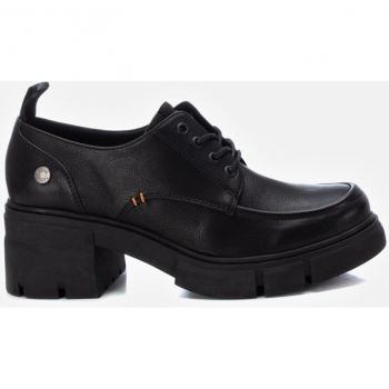 Refresh 171316 Zapatos de Mujer con Cordones, Color Negro, Tacón de 6cm y Suela de Goma