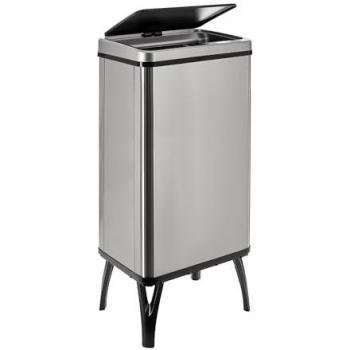 Cubo de Basura Inteligente Wellhome 50L - Apertura Automática y Contacto Manual - Color Gris - Dimensiones: 35,5x26x83,5 cm