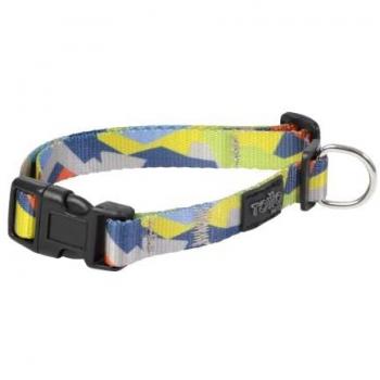 TOTTO Collar ajustable estampado geommyn - Mylu talla XS, collar para perros pequeños, modelo Mylu, herrajes resistentes, chapa de seguridad, anilla tipo D para correa, estampado geommyn mult