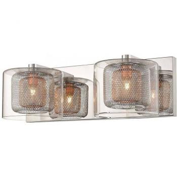 Lámpara de pared de cobre 2 luces KINGSTON con diseño moderno, acabado en cobre, estructura metálica, pantalla de vidrio, incluye dos bombillas tipo G9 y es ideal para interiores