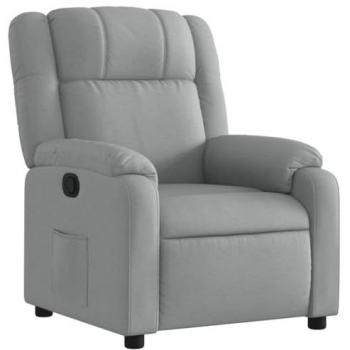 Sillón reclinable de tela gris claro Vidaxl, con respaldo ajustable, reposabrazos, diseño ergonómico para descanso y relax, ideal para ver televisión o como asiento cómodo para ancianos