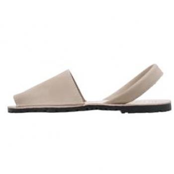Sandalia Plana Mujer Limma Marea Beige Cuero