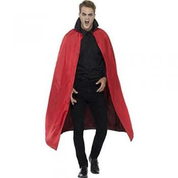 Smiffys-46881 Capa Reversible de Vampiro, 127 cm/50 Pulgadas, Color Negro y Rojo, Tamaño único