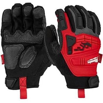 Guante Anti-impacto Milwaukee Talla 10 - Protección Contra el Corte y Superficies Aceitosas, Nylon y Cuero Sintético Rojo, Talla 10, XL