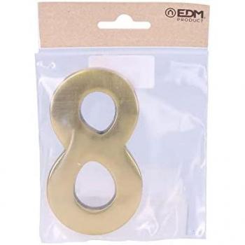 Número 8 latón pulido 10cm fijación invisible EDM