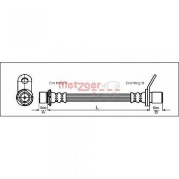 Metzger 4112172 Tubo flexible de frenos
