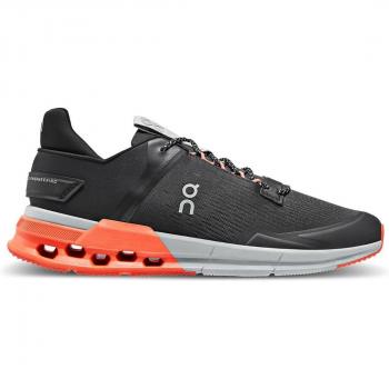 ON Running Cloudnova Flux Men's Sneakers - Black/Flame, Textile Synthetic, 6.5 UK