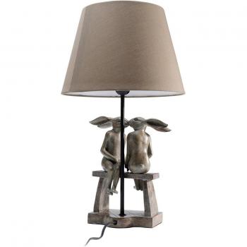 Lámpara de mesa Kare Bunny Love, marrón, altura 53 cm