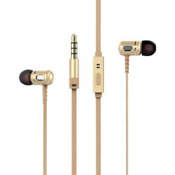 Auriculares intrauditivos Mooster MH53 Dorados con microfono. Incluye Bolsa de Regalo.