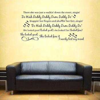 Hacer Wah Diddy Música Canción Manfred Mann My Girl salón dormitorio Arte de la pared adhesivo