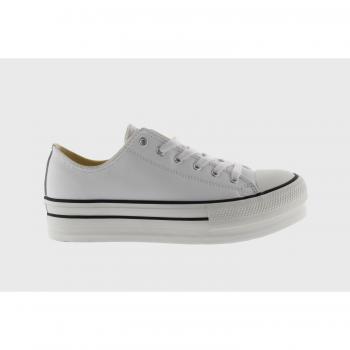 Zapatillas Victoria Tribu Doble Plataforma para Mujer, Color Blanco