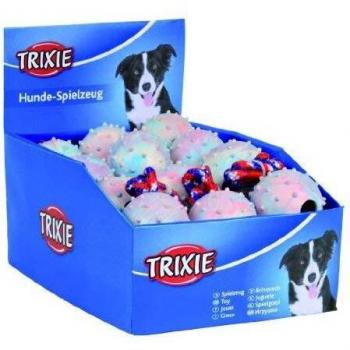 TRIXIE Set de Pelotas con cuerda, Caucho Natural, ø6 cm, 30 cm, Perro