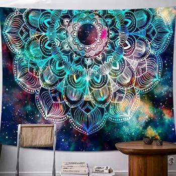 Mandala tapiz tapiz de pared manta misteriosa nebulosa estrellas tapiz de pared decoración de pared ropa de cama colcha Adornos de Arte para Pared de Hogar Toalla de Playa Grande 230x180 cm