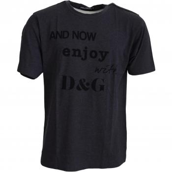 Dolce & Gabbana Gray Crewneck Cotton Short Sleeve T-shirt - IT46 | S