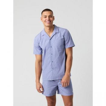 Björn Borg Thomas Mason Shortsleeve Pyjama Shirt Blue, M