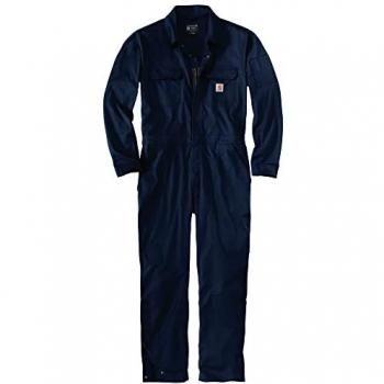 Carhartt Rugged Flex Canvas Coverall Mono, Azul Marino, L para Hombre con múltiples bolsillos