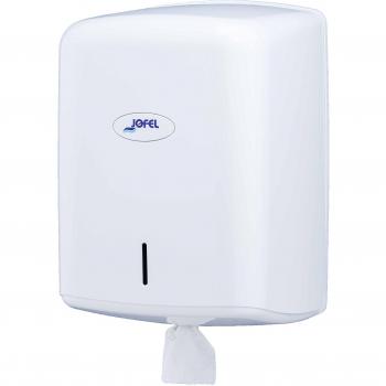 Jofel AG47000 - Dispensador de papel bobina mecha en continuo, bobinas 205 mm diámetro, color blanco