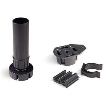Emuca - Patas para mueble, Pies de plástico para muebles color negro, Lote de 4 pies regulables de alto 120mm