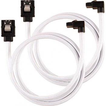 Corsair Premium Sleeved SATA 6Gbps 60cm 90° Blanco Cable SATA