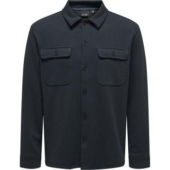 Sobrecamisa de Manga Larga Only & Sons New Kodyl en Azul Oscuro, 62% Poliéster, 33% Viscosa, 5% Elastano