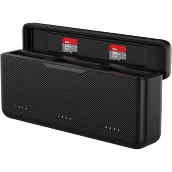 Cargador Rápido TELESIN 30W PD para DJI OSMO Action 5pro con 3 Ranuras de Batería y Caja de Carga Portátil