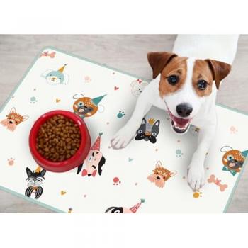 Alfombra Impermeable de Vinilo para Mascotas Fiesta de Perros 48x75 cm