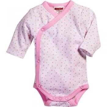 Schnizler Wickelbody Sterne Langarm, Oeko Tex Standard 100-Body Bebé niños    Rosa Pink