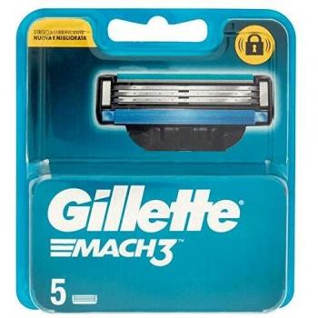 Gillette Mach3 - Cuchillas de recambio para afeitadora de hombre, 5 unidades