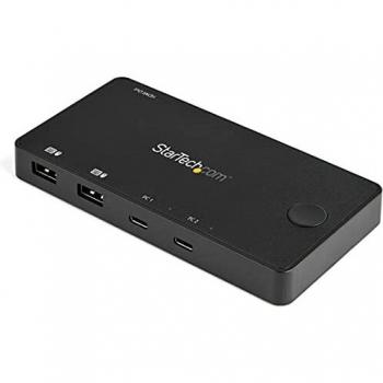 StarTech.com 2 Port USB C KVM Switch - 4K 60Hz HDMI - Compact Dual Port UHD USB Type C Desktop Mini KVM Switch with USB C Cables - Bus Powered - MacBook iPad Pro ThinkPad IdeaPad EliteBook
