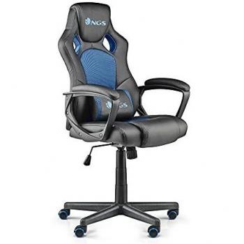 NGS Wasp Blue - Silla de Gaming con Pistón de Gas Clase 3, Ruedas Anti Arañazos, Flujo de Aire, Diseño Ergonómico, Color Azul