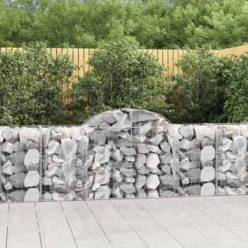 vidaXL Arched Gabion Baskets 5 pcs 200x50x80/100 cm Galvanised Iron