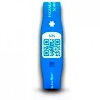 Silincode SOS Pulsera QR color Azul Tamaño XS / 150 mm