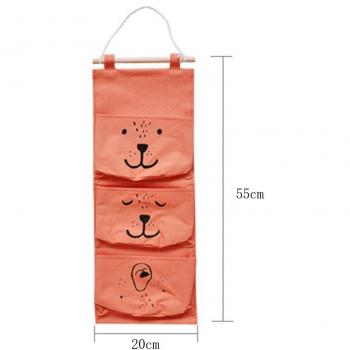 La bolsa de lino bolsillos colgantes para puerta de la pared del organizador del almacenaje Armario Tidy Decoraci-Blanco