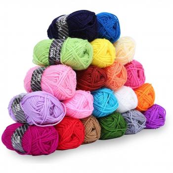 Pack de 20 Madejas Hilo de tejer/Hilo Acrilico - Perfecto para Crochet y Tejer - Acrílicos Skeins en una variedad de colores - 40 Metros Hilo de Acrílico 20 x 25g