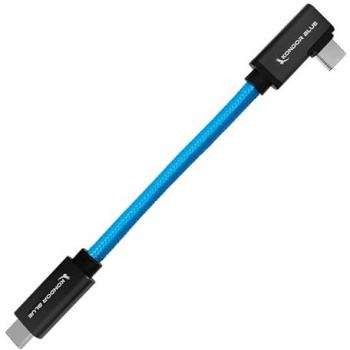 Kondor Blue 6 USB-C 3.2 Right Angle to Straight Cable - High-Speed 20 Gb/s Compatible with iPhone 15 & Android Phones