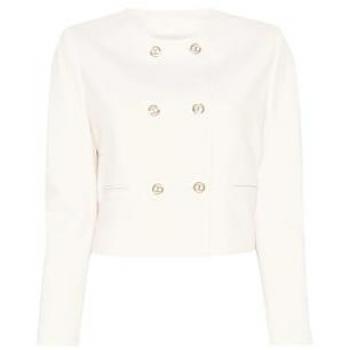 Twinset Women's Double-Breasted Blazer in Yellow Cream - Size 42